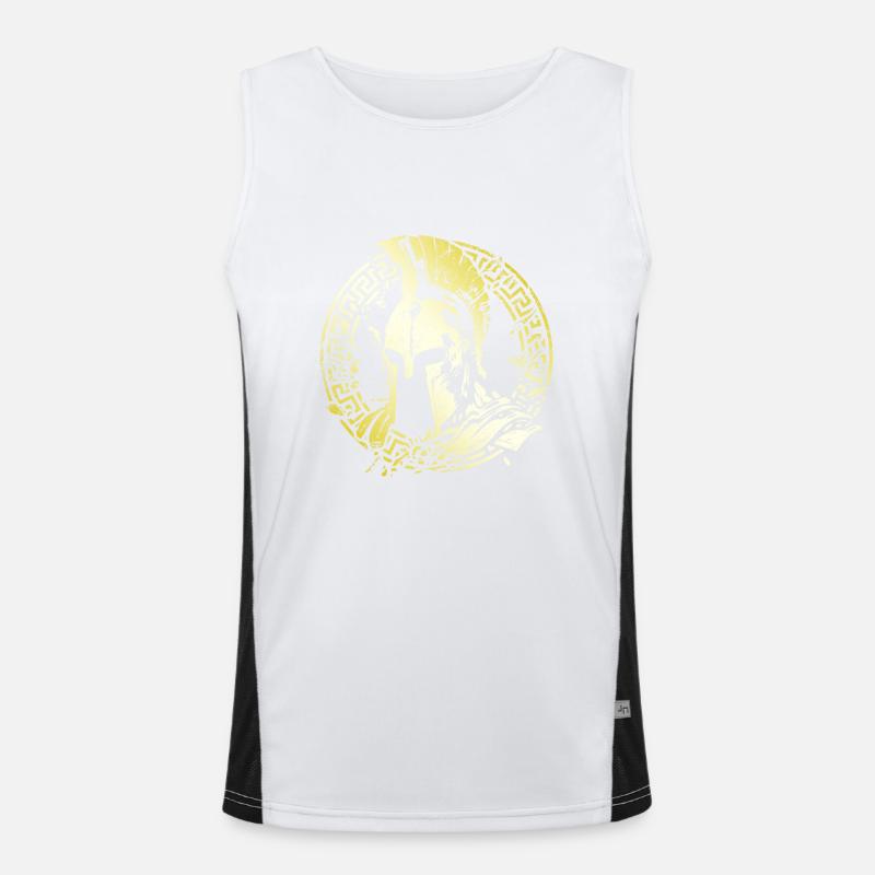 Sparta Helm Gold Symbol Krieger Logo Gladiator Funktionelles Kontrast-Tank Top für Männer 