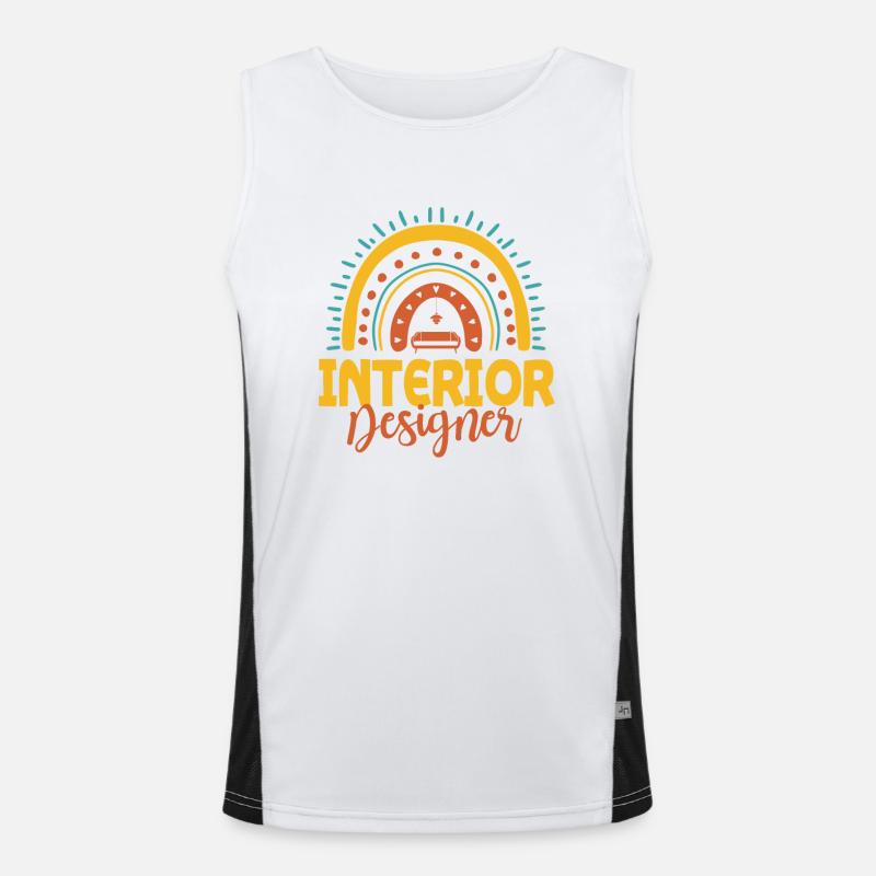 Innenarchitekt Boho Regenbogen T-Shirt Funktionelles Kontrast-Tank Top für Männer 