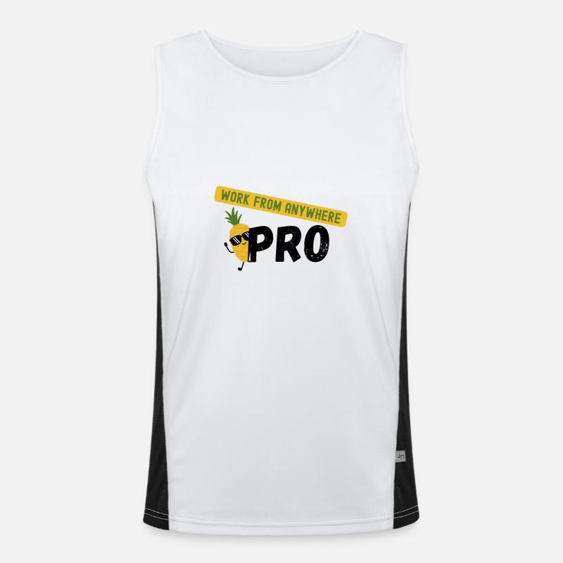 Work From Anywhere Pro - Men's Functional Contrast Tank Top  - white/black
