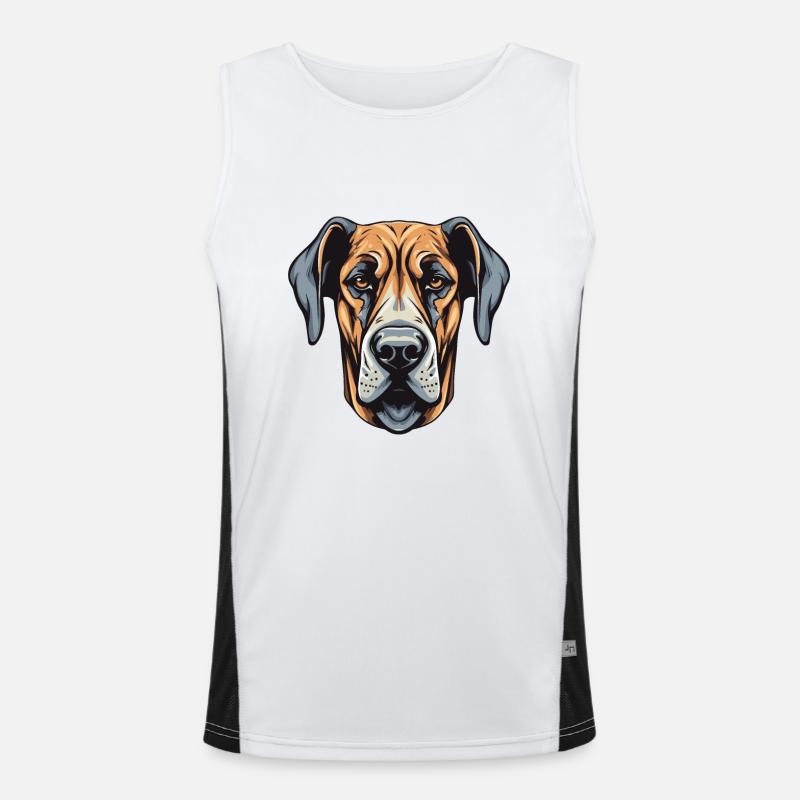 Great Dane Hund Kopf Funktionelles Kontrast-Tank Top für Männer 