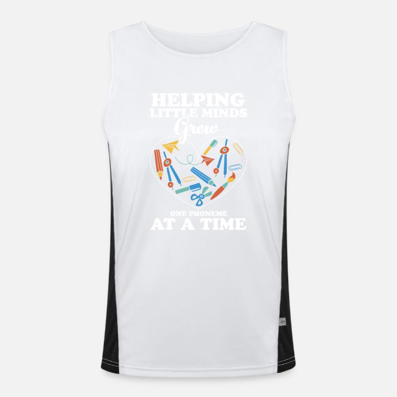 ESL Teacher Helping Little Minds Grow One Phonemes Men's Functional Contrast Tank Top 