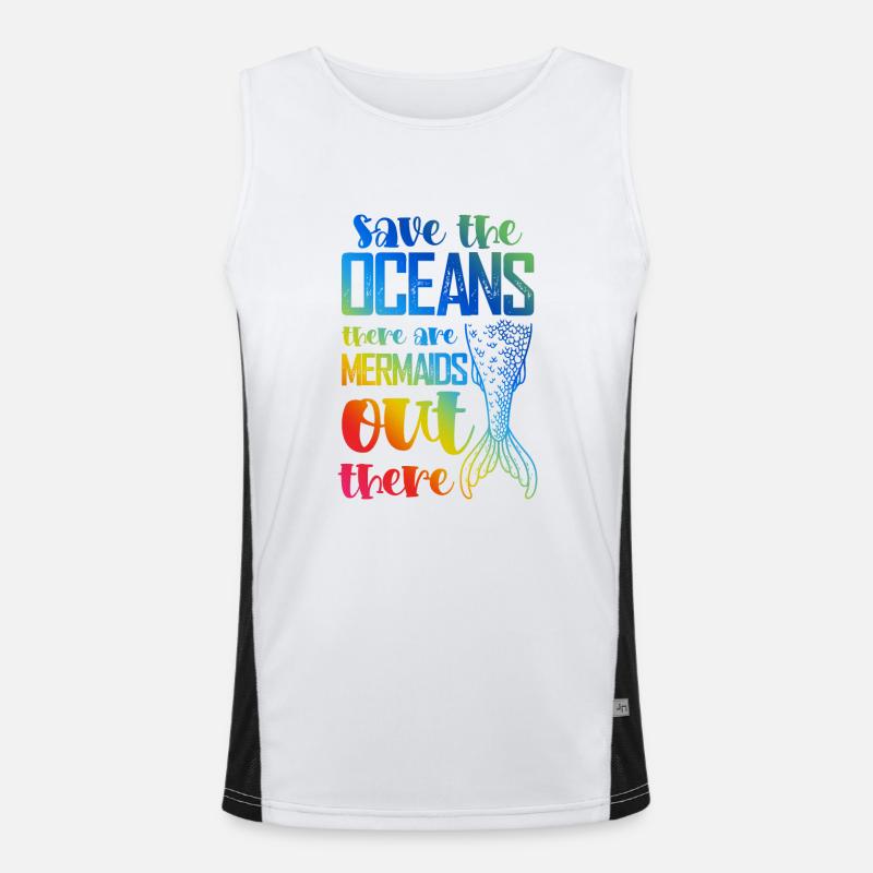 Save the Ocean Mermaid Men's Functional Contrast Tank Top 