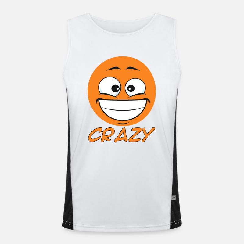 Crazy dot - small crazy dot - Men's Functional Contrast Tank Top  - white/black
