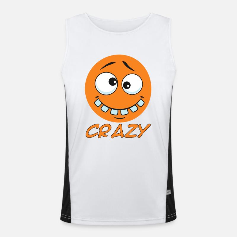 Crazy dot - small crazy dot - Men's Functional Contrast Tank Top  - white/black