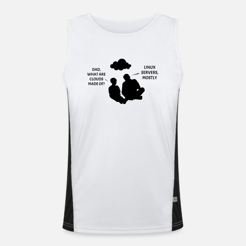 Wolken: Linux und Rätsel Funktionelles Kontrast-Tank Top für Männer 