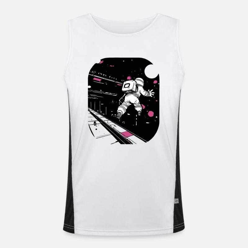 Astronaut auf einer weit entfernten Raumstation Funktionelles Kontrast-Tank Top für Männer 