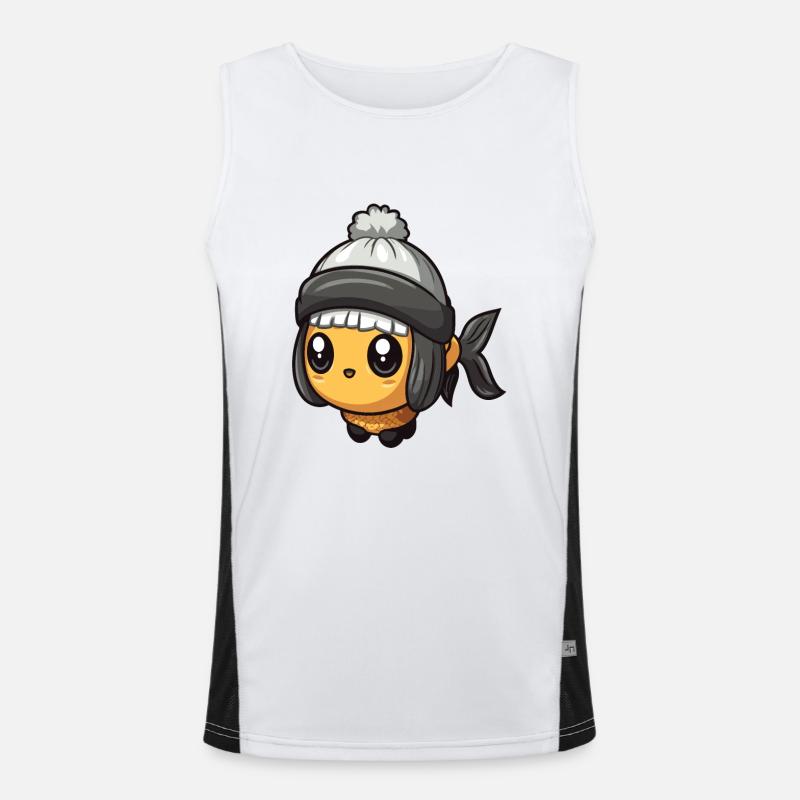 Fisch Winter Comic Niedlich Funktionelles Kontrast-Tank Top für Männer 