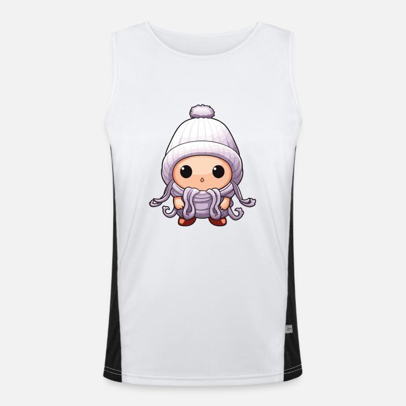 Oktopus Winter Krake Comic Niedlich Funktionelles Kontrast-Tank Top für Männer 