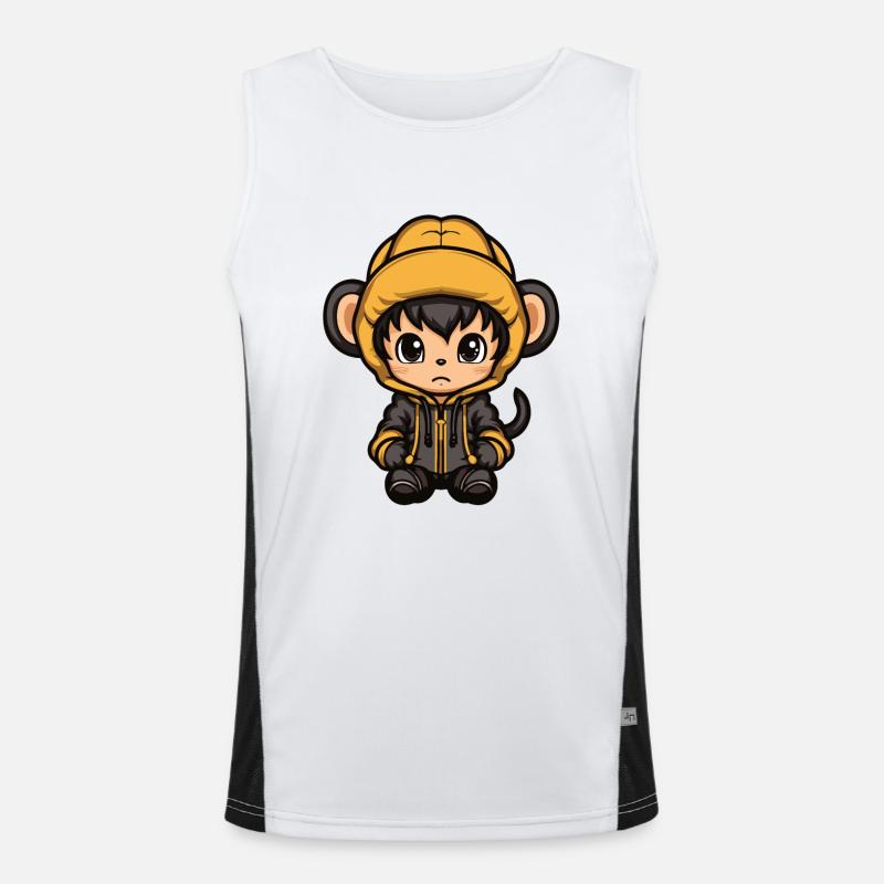 Monkey Winter Comic Cute Men's Functional Contrast Tank Top 
