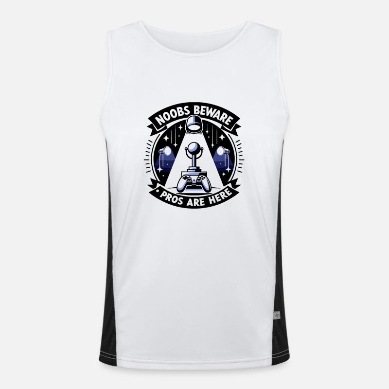 Noobs Beware Pros Are Here - Men's Functional Contrast Tank Top  - white/black