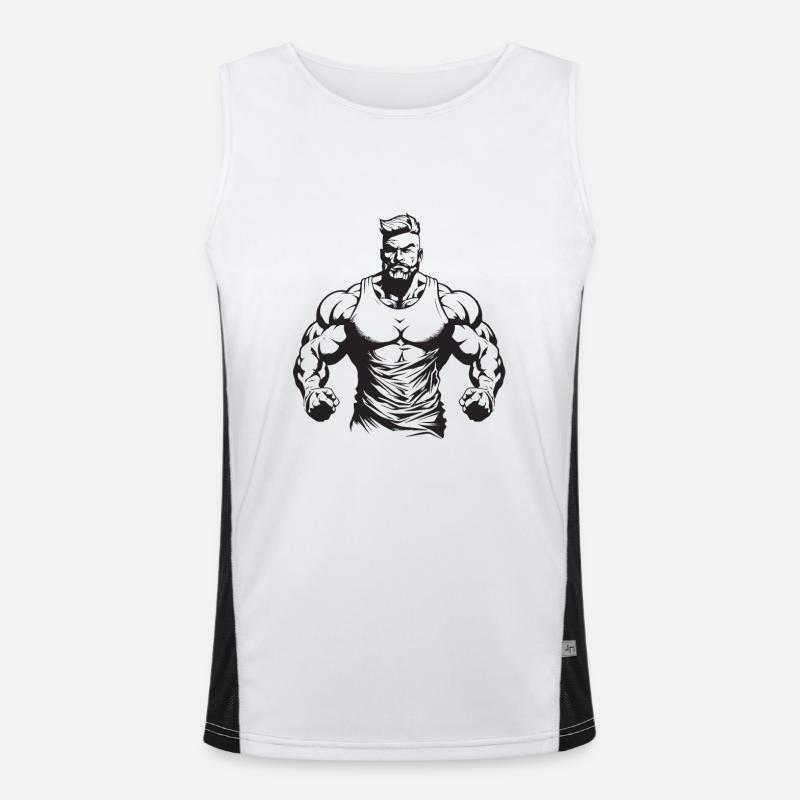 Bodybuilder Muscles Workout Gym Débardeur respirant contrasté Homme 