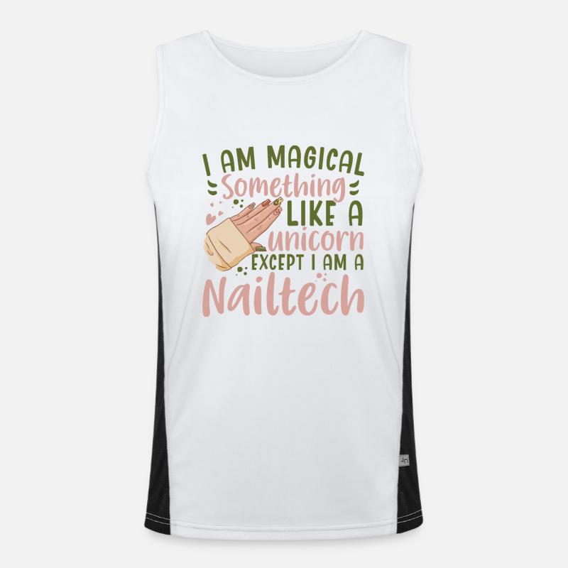 Ich Bin Ein Magisches Einhorn Nail Tech Funktionelles Kontrast-Tank Top für Männer 