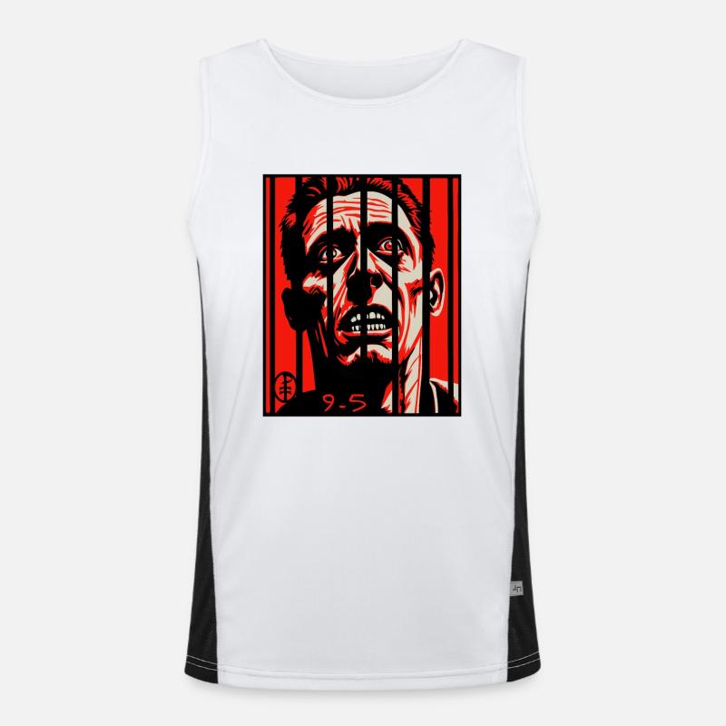 Working from 9 to 5, always work is like prison Men's Functional Contrast Tank Top 