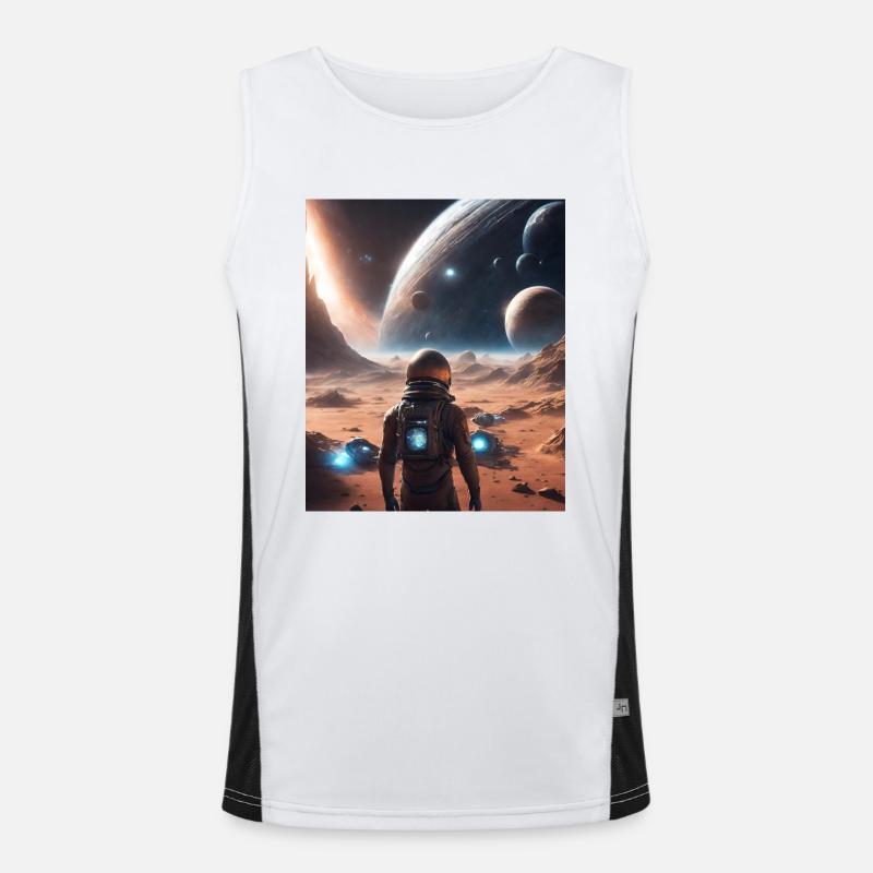 Planets Outer Space Men's Functional Contrast Tank Top 