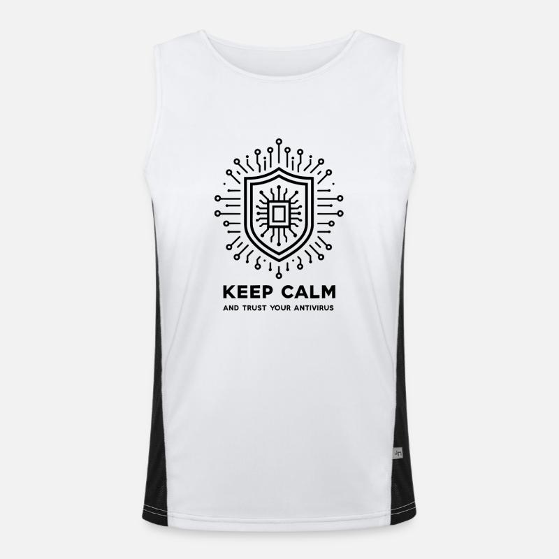 Keep Calm and Trust Your Antivirus Men's Functional Contrast Tank Top 
