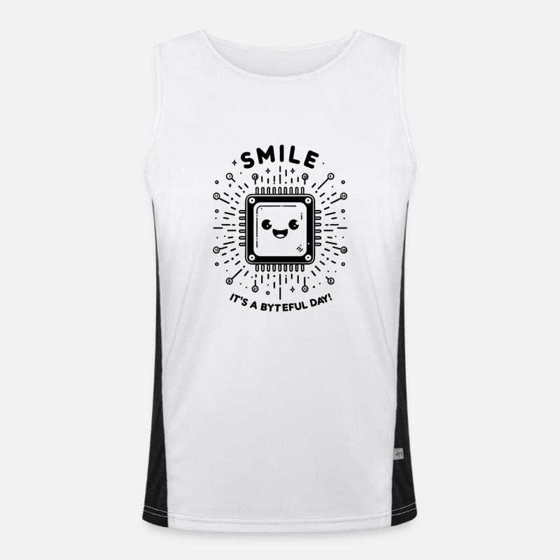 Lächeln Sie, es ist ein bychiger Tag! Funktionelles Kontrast-Tank Top für Männer 