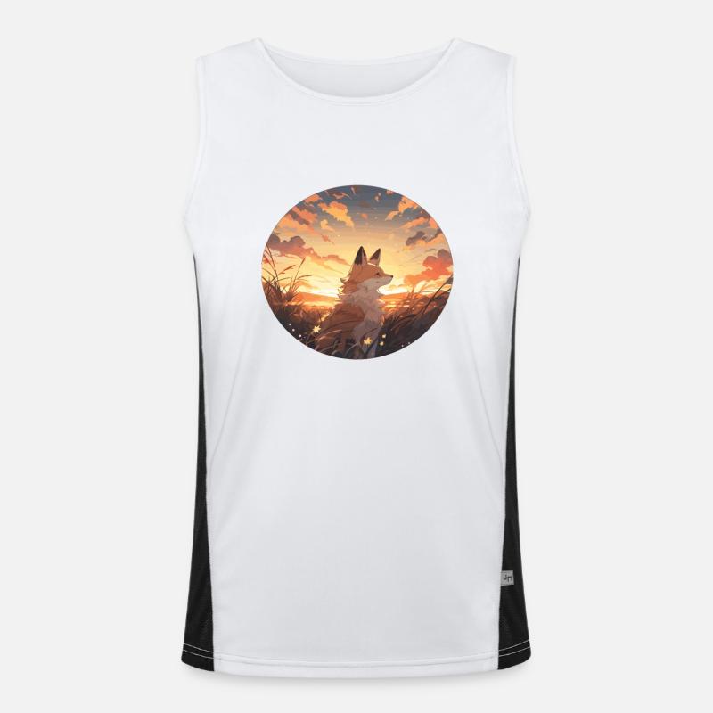 Fox, Foxes, Fox, Children, Fox, Baby, Animal, Forest Men's Functional Contrast Tank Top 
