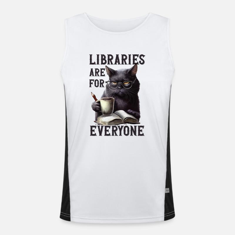 Libraries are for everyone Librarian Men's Functional Contrast Tank Top 