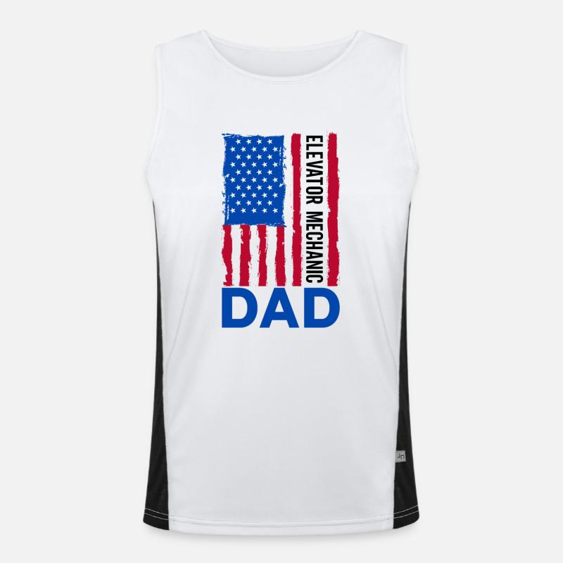 Elevator Technician Elevator Mechanic Dad Engineer Funktionelles Kontrast-Tank Top für Männer 