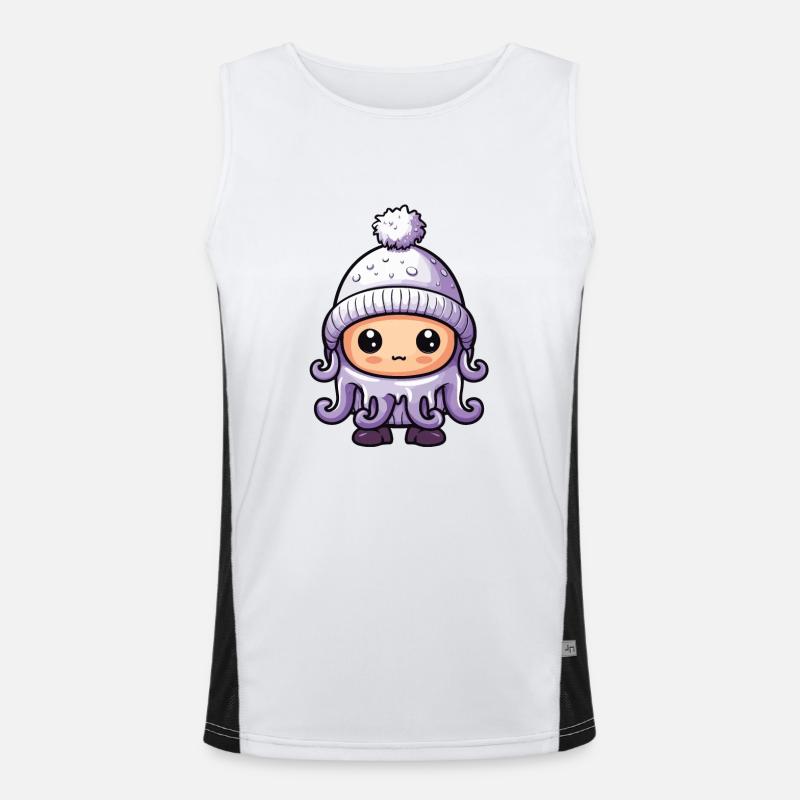 Oktopus Winter Tier Niedlich Comic Funktionelles Kontrast-Tank Top für Männer 