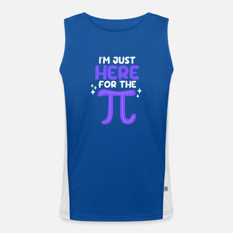 I'm Just Here For Pi Day Funny Math Geek Men's Functional Contrast Tank Top 