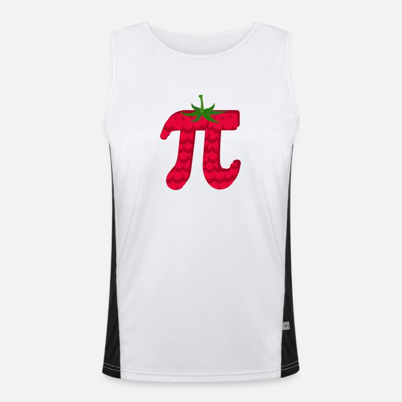 Raspberry Funny Pi Day Cake Math Lover Men's Functional Contrast Tank Top 