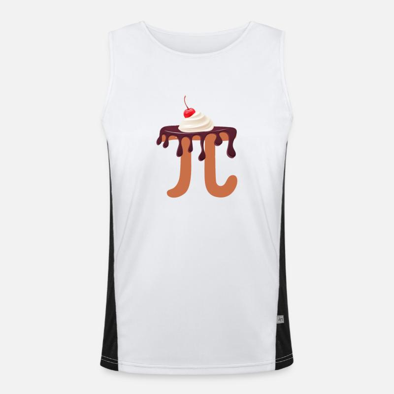 Funny Chocolate Cream Cake Teacher Pi Day Math Men's Functional Contrast Tank Top 