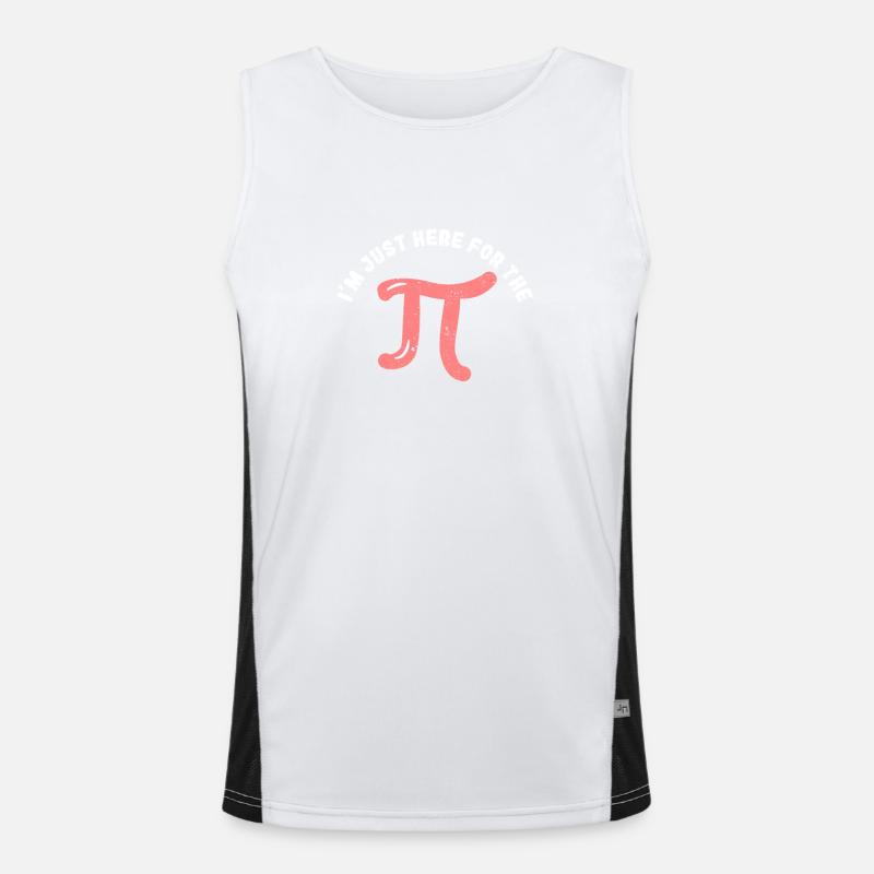 I'm Just Here For Pi Day Funny Math Geek Men's Functional Contrast Tank Top 