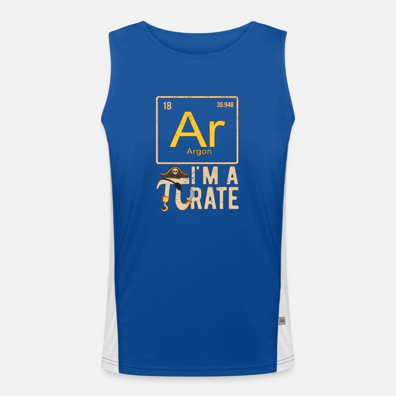 Ich bin ein PIrate Funny Pi Day Argon Ar Chemie Ma Funktionelles Kontrast-Tank Top für Männer 