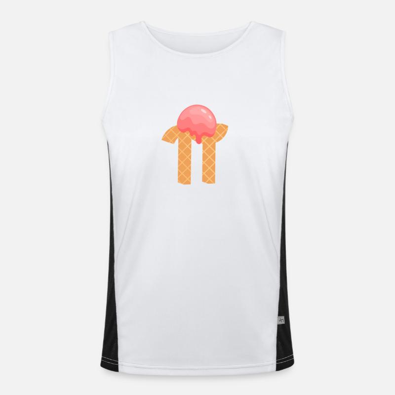Funny Pi Day A La Mode Pie Eiscreme Math Day Food Funktionelles Kontrast-Tank Top für Männer 
