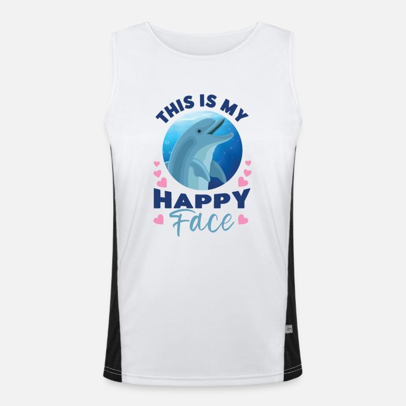 Dolphin This Is My Happy Face Men's Functional Contrast Tank Top 