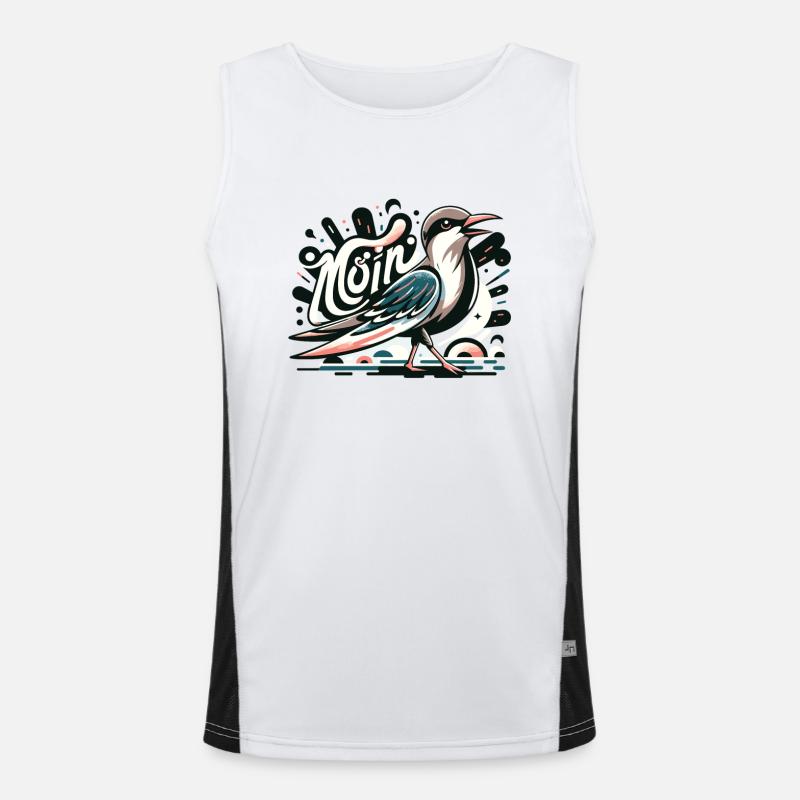 Moin Möwe Moin Sprüche Hamburg Moin Dialekt Funktionelles Kontrast-Tank Top für Männer 