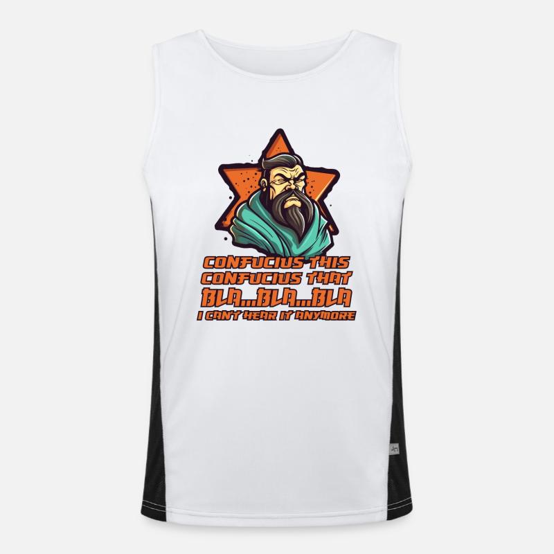 Konfuzius hat genug von den Sprüchen Funktionelles Kontrast-Tank Top für Männer 