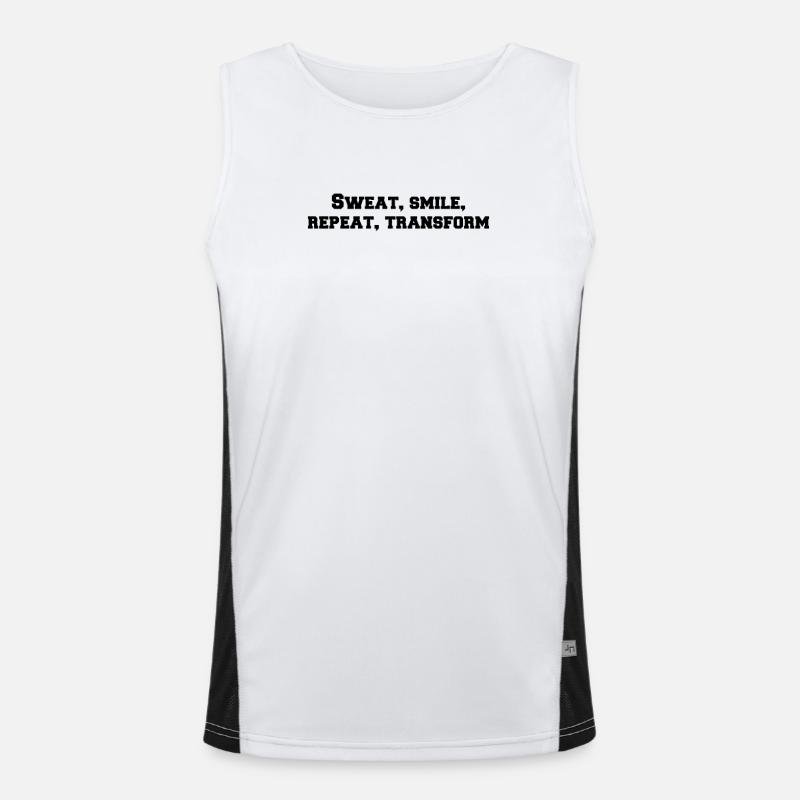 Fitness - Sweat, smile, repeat, transform Men's Functional Contrast Tank Top 