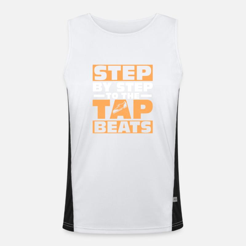 Step By Step To The Tap Beats Tap Dancer Tap Dance Men's Functional Contrast Tank Top 