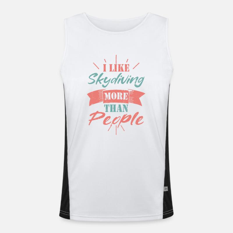 I Like Skydiving More Than People Skydiver Parachu Funktionelles Kontrast-Tank Top für Männer 