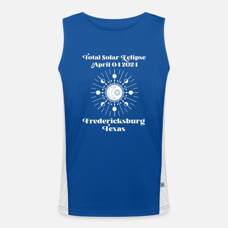 Total Solar Eclipse 2024 Fredericksburg, Texas Men's Functional Contrast Tank Top 