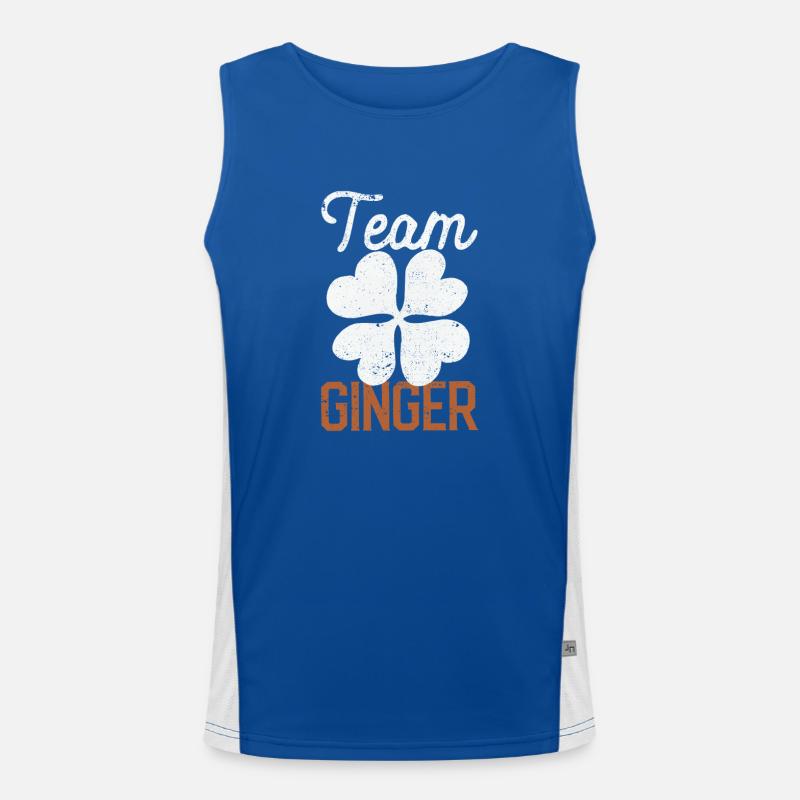 Team Ginger Lustiges Kleeblatt St. Patricks Day Funktionelles Kontrast-Tank Top für Männer 