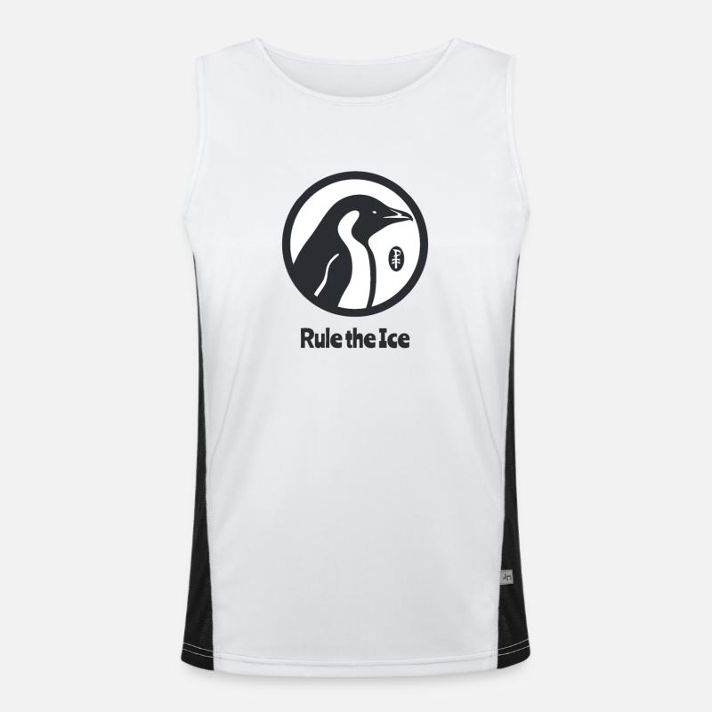 Beherrsche das Eis, ein Pinguin Funktionelles Kontrast-Tank Top für Männer 