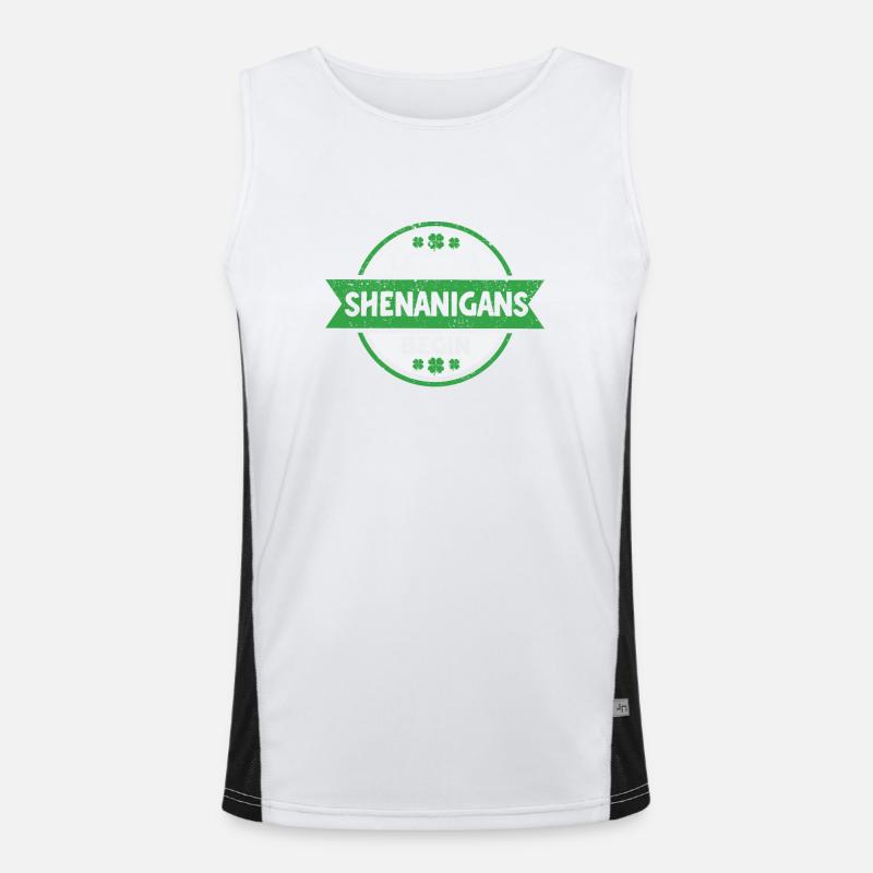 Lassen Sie die Shenanigans beginnen Saint Patricks Funktionelles Kontrast-Tank Top für Männer 