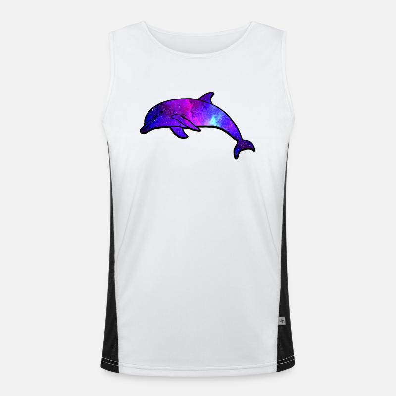 Dolphin Space Galaxy Funktionelles Kontrast-Tank Top für Männer 