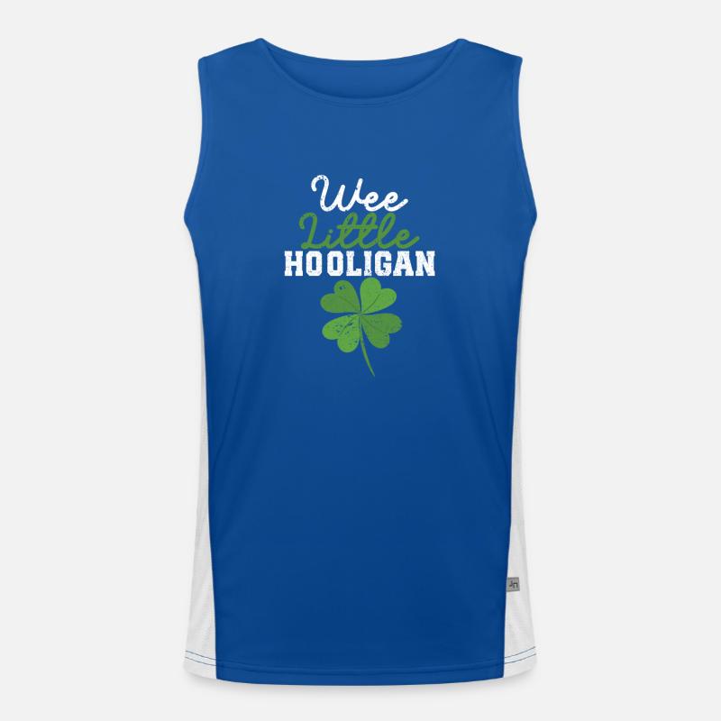 Wee Little Hooligan St. Patrick's Day Irish Men's Functional Contrast Tank Top 