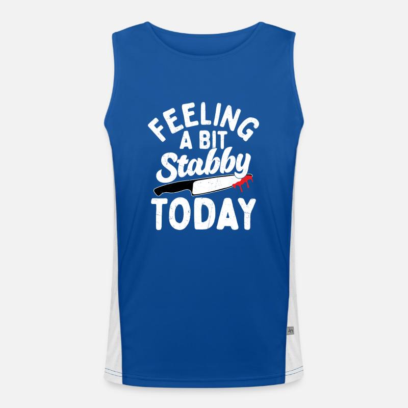 Feeling A Bit Stabby Today True Crime Murder Show Funktionelles Kontrast-Tank Top für Männer 