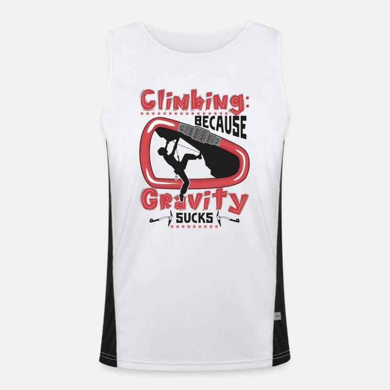 Climbing: Because gravity sucks Men's Functional Contrast Tank Top 