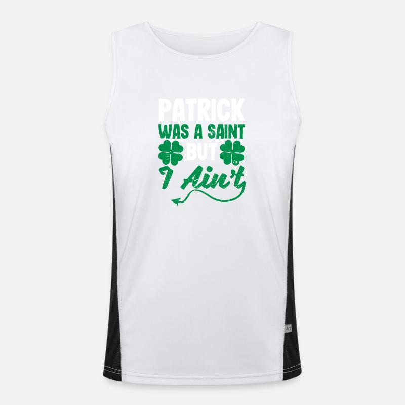 Patrick was a saint, but I'm not funny Men's Functional Contrast Tank Top 