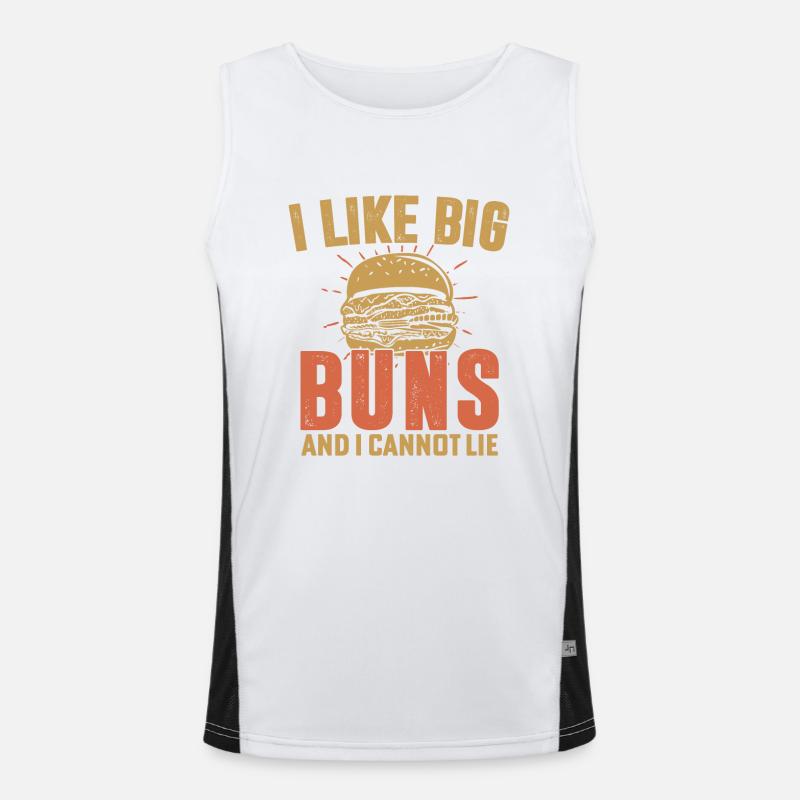 I Like Big Buns And I Cannot Lie Hamburger Food Me Funktionelles Kontrast-Tank Top für Männer 
