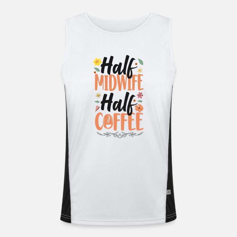 Sygeplejerske Jordemoder Fødselshjælper Kaffe - Funktionel kontrast tanktop til herrer - hvid/sort
