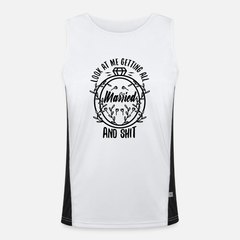 Look at me getting all married and shit Funktionelles Kontrast-Tank Top für Männer 