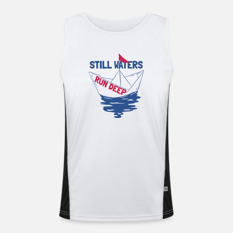 Still Waters Run Deep - Motivation et inspiration Débardeur respirant contrasté Homme 