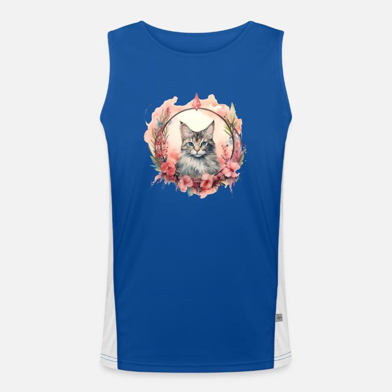 Manx Cat Boho Style, Chats d’amour Débardeur respirant contrasté Homme 